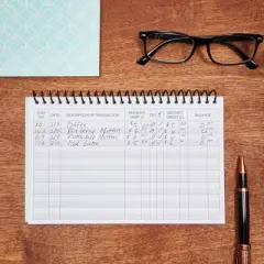 Okuna Outpost 2 Pack Spiral Bound Accounting Ledger Book, Check and Money Tracker for Small Business, Checking Account Register Book, 100 Pages