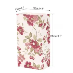 Unique Bargains Paper Gift Bag Pack Red Flower Storage Bag for Party Favor 50 Pcs