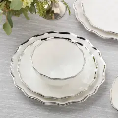 Certified International (Set of 4) 24oz Cereal Bowls Regency Silver