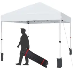 GustoWave Portable Outdoor Pop Up Canopy Tent, Waterproof and UV Protection, White