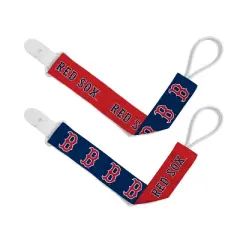 BabyFanatic Officially Licensed Unisex Pacifier Clip 2-Pack - MLB Boston Red Sox - Officially Licensed Baby Apparel