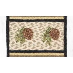 Earth Rugs Pinecone Square Printed Jute Trivet 10"x10" Rustic Hot Pad