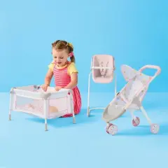 Baby Doll Nursery Bundle for 14" - 16" Dolls - Gigglescape&trade;: Stroller, Crib, and High Chair Set