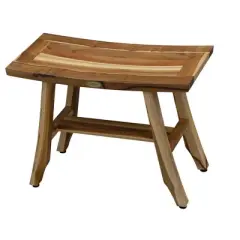 EcoDecors&reg; Satori&reg; 24" Teak Wood Shower Bench in EarthyTeak Finish