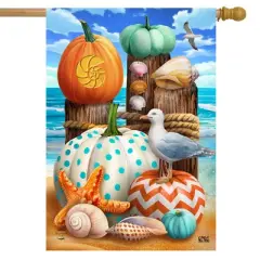Seaside Fall House Flag 40" x 28" Briarwood Lane