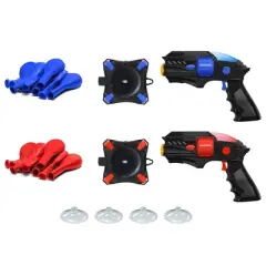 ArmoGear Laser Tag Balloon Battle set with 2 Mini Battle Blasters, 2 Target Vest, 50 Ballons and 4 Suction Cup