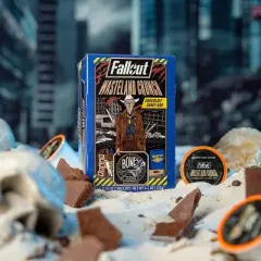 Bones Coffee Company Wasteland Crunch Fallout Coffee Chocolate Candy Bar Flavor 12ct Single-Serve Bones Cups Coffee Pod Keurig Coffee Maker Compatible