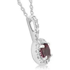 Pompeii3 1 1/2ct Pink Tourmaline & Diamond Pendant 14K White Gold
