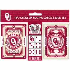 MasterPieces Officially Licensed NCAA Oklahoma Sooners 2-Pack Playing cards & Dice set for Adults