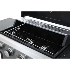 Kumasinova 4-Burner Propane Gas BBQ Grill,34200BTU Output,Stainless Steel Grills with Wire-Enameled Cooking Grids,Foldable Side Tables&Thermometer