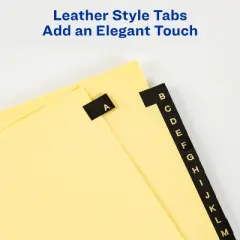 Avery A-Z Dividers for 3 Ring Binders, 25 Tabs per Set, Pre-Printed Black Leather Tabs (3 Sets of 21350)
