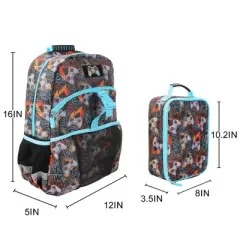 Video Game Controller All-Over Print 16" Premium Backpack & Lunch Kit Set for boys