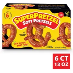 SuperPretzel Frozen Baked Soft Pretzels - 6ct/13oz