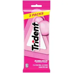 Trident Bubblegum Chewing Gums - 2.816oz/3pk