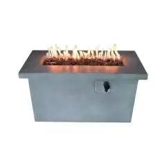 24" H Concrete Outdoor Fire Pit Table with Propane/Natural Gas Compatibility