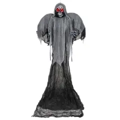 Costway 12.1 Ft Hanging Halloween Decoration Skeleton Ghost with Flickering Red Eyes