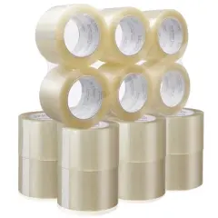 Sure-Max Extra-Wide Shipping & Packing Tape (3" x 110 yard/330' each) - Moving & Adhesive Carton Sealing - 2.0mil Clear - 18 Rolls