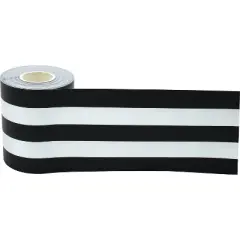 Teacher Created Resources Straight Rolled Border Trim 3" x 50' Black/White Stripes 3/Pack