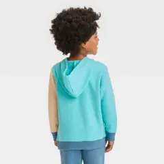 Toddler Boys' Monster Printed French Terry Pullover Hoodie Sweatshirt - Cat & Jack&trade; Aqua Blue