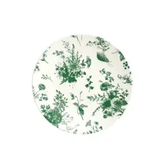 Trendables Plastic Disposable Plate Set 20 x 8" and 20 x 10" Green and Ivory Verdure