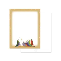 Paper Frenzy Three Wisemen Religious Christmas Letterhead Paper Pack of 75
