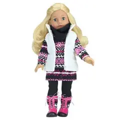 Sophia&rsquo;s Dress, Leggings, Scarf, Vest, and Boots for 18" Dolls