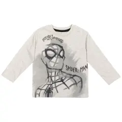Spider-Man Avengers Little Boys 3 Pack Long Sleeve Graphic T-Shirt Red/Gray/Off-white 