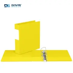 Premium Economy 2" Angle D Ring Binder 6pk Yellow: Davis Group, 475 Sheet Capacity, Hard Cover, 2 Pockets, Polypropylene