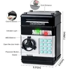 Ready! Set! Play! Link Kids Piggy Bank ATM Style For Coins & Bills Electronic Toy Makes A Great Gift