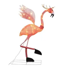 Haute Decor 44" Santa Flamingo Outdoor Decor