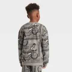 Boys' Marvel Black Panther Crewneck Fleece Sweatshirt - Dark Gray