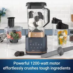 Oster Pro Series Kitchen System with XL 9 Cup Tritan Jar and 2 Blend N Go Cups for Kitchen Use and Small Appliances, Dark Blue