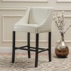 28" Milano Quilted Bonded Leather Barstool - Christopher Knight Home