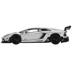 Lamborghini Aventador LB WORKS Matt Silver with Carbon Hood Ltd Ed to 4800 pcs 1/64 Diecast Model Car by True Scale Miniatures