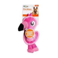 Outward Hound Fire Biterz Flamingo Dog Toy - S