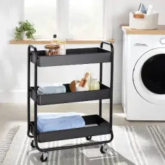 Wide Metal Utility Cart Black - Brightroom&trade;