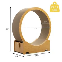 Sandinrayli Cat Exercise Wheel 34" - Large Treadmill with Scratching Pad & Locking Mechanism