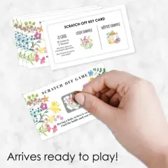 Big Dot of Happiness Wildflowers Baby - Boho Floral Baby Shower Game Scratch Off Cards - 22 Count