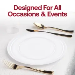 Smarty Had A Party 6.25" White Flat Round Plastic Pastry Plates - 240 pcs