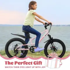 Gulches Ecarpat Kids' Bicycle (5-10 Yrs, 4'-4'7" Height), Ergonomic Steel Frame, 7-Speed, Front Disc Brake, 20&times;2.125" Tires