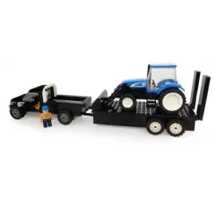 Universal Hobbies Truck, Trailer and New Holland Tractor with Loader and Farmer 231 Pc Block Set IMX39607
