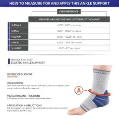 OTC Elastic Ankle Support Compression Sleeve, Unisex Brace for Injury Recovery, Joint Pain