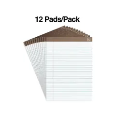 Staples Notepads 8.5" x 11.75" Wide White 50 Sh./Pad 12 Pads/PK TR58185/18590