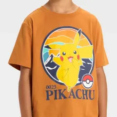 Pok&eacute;mon Boys' Pikachu Adventure Short Sleeve Graphic T-Shirt - Brown