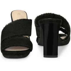 Perphy Slide Heels Mules Block Heel Sandals for Women
