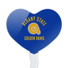 NCAA Albany State University Rams Logo Heart Love Cupcake Picks Toppers Decoration Set of 6