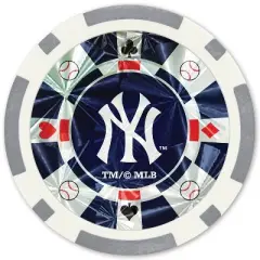 MasterPieces Casino Style 20 Piece 11.5 Gram Poker Chip Set MLB New York Yankees Silver Edition