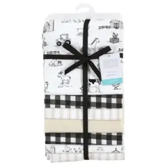 Hudson Baby Unisex Cotton Flannel Receiving Blankets Bundle, Neutral Farm, One Size