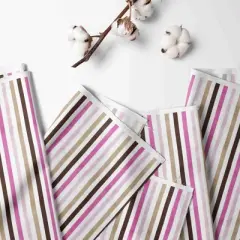 Bacati - Mod Stripes Pink/Chocolate Crib or Toddler Bed Skirt