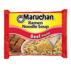 Maruchan 24pk Ramen Beef, Instant Ramen Noodles, Ready to Eat Meals, 3 Oz Packets